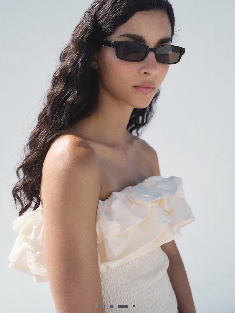 Mango STRAPLESS TOP WITH RUFFLES - Picture 4 of 8